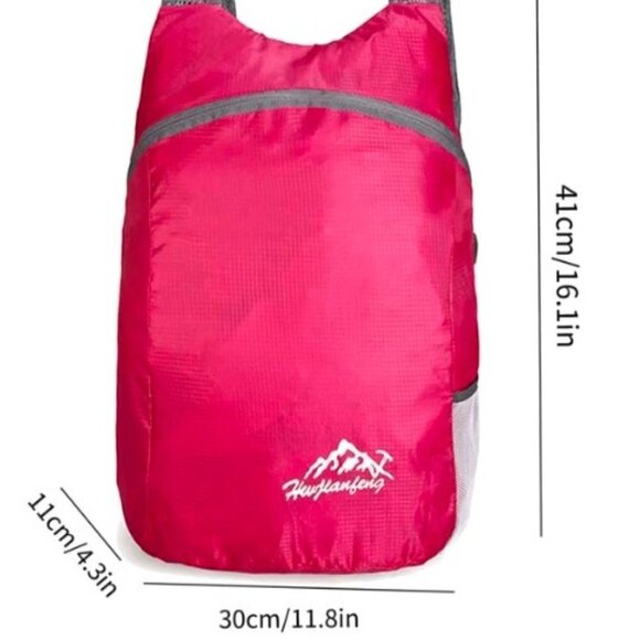 Waterproof Backpack Foldable Lightweight Pink - Picture 3 of 3